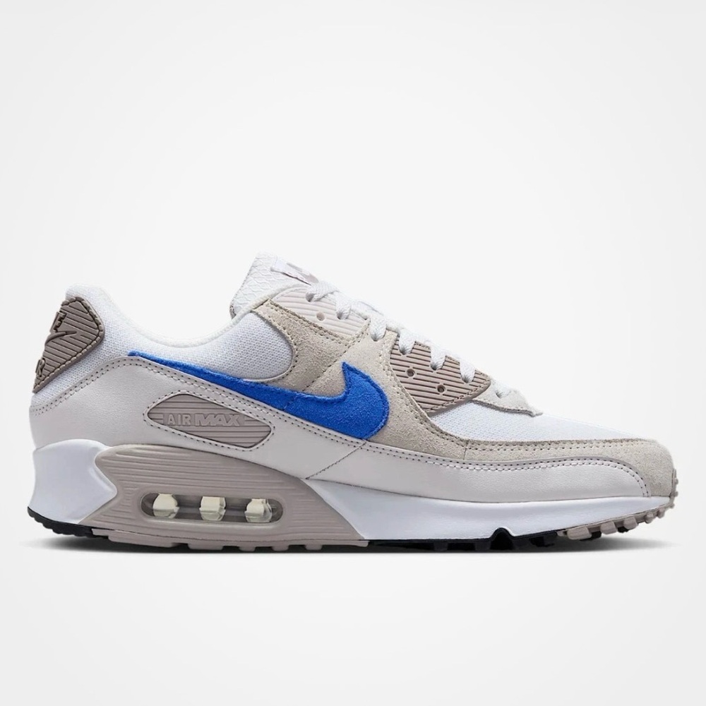 NIB Men Nike Air Max 90 DM0029-110 White/College Gray/Summit White/Racer Blue